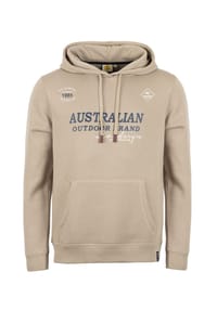 ROADSIGN® australia - Herren Hoodie Outdoor mit Print und Kapuze - beige