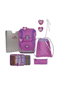 DerDieDas® ErgoFlex Tiny - ErgoFlex Tiny - Schulranzen Set 5tlg. 900g (Deep Ocean) - Butterfly Garden