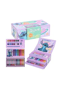 Disney - Disney Lilo & Stitch Malkasten mit Schublade Kinder Malset ab 3 Jahren - Rosa 26x9,5x13,5 cm
