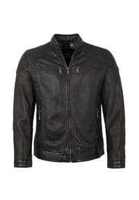 MILESTONE® - Herren Lederjacke Lammnappa schwarz - schwarz