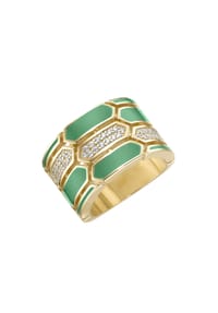 GIORGIO MARTELLO MILANO - Ring mit Emaille-Einlagen und Zirkonia, Silber 925 - gold
