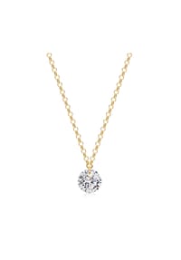 zeeme SILVER - Collier 925/- Sterling Silber 1 Zirkonia - gelb
