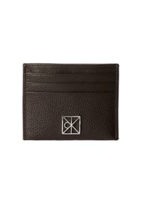Calvin Klein HARDWARE EMBLEM PEBB - Kartenhalter, Leder, für Damen - BAL  BROWN
