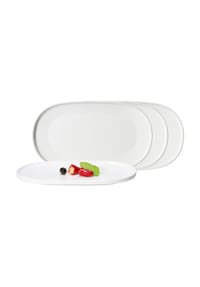 Ritzenhoff & Breker Servierplatten Kelly 33 x 19 cm 4er Set weiß - KELLY - weiß