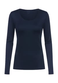 mey - Emotion Langarmshirt, U-Ausschnitt, Microfaser, für Damen - 408 NIGHT BLUE