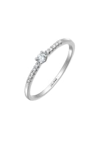 elli. DIAMONDS - Ring Diamant Verlobung Hochzeit (0.11 Ct) 585 Weißgold - Weiß