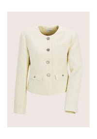 MADELEINE - Eleganter Tweed-Kurzblazer mit Metallknöpfen - beige