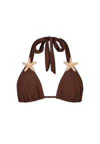MODA MINX - Bikinioberteil STARFISH TRIANGLE TOP mit tollen Seestern-Elementen - Coffee