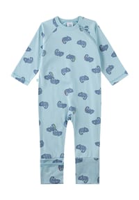 Sanetta - Strampler, Baumwolle, Reißverschluss, für Babys und Kleinkinder - 50235 MILKY BLUE