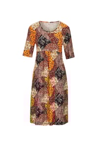 GOLDNER - Druckkleid im Mustermix - braun / gemustert