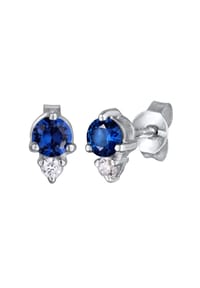 elli. - Ohrringe Zirkonia Synthetischer Saphir 925 Sterling Silber - Blau