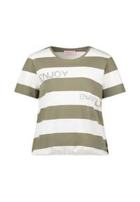 BETTY BARCLAY - Ringelshirt mit Tunnelzug - Khaki/Cream