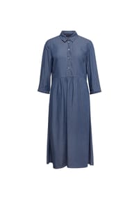 GOLDNER - Kurzgröße:  Kleid mit Hemdblusenkragen - taubenblau