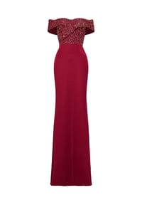 MODA MINX - Abendkleid Juliana Off Shoulder Dress im schulterfreien Design - red
