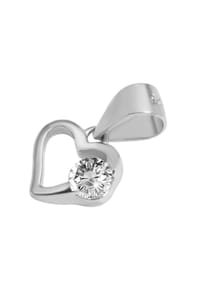 Adelia's - 925 Silber Schmuckset Herz mit Ohrringe + Anhänger silberfarben - silber