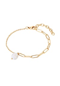 VALERO PEARLS - Damen Armband aus Edelstahl in Gelbgold mit Süßwasser-Zuchtperle - gelbgold