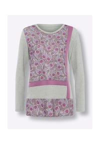 heine - Druck-Shirt - dunkelblau-rosé-bedruckt