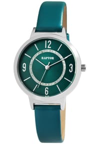 RAPTOR Raptor - Damen Quarz Armbanduhr Lieke mit Lederarmband - 3 ATM - Mineralglas - gold-grau