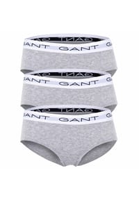 GANT - Mädchen Slips, 3er Pack - HIPSTER BRIEFS 3-PACK, Hüftslip, Cotton Stretch - Grau