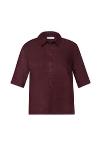 STREET ONE STUDIO - Leinenhemdbluse, Halbarm, für Damen - 17288 CHILI RED