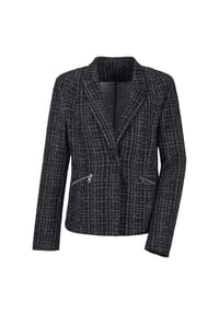GOLDNER - Eleganter Baumwollblazer, Karomuster - schwarz / gemustert