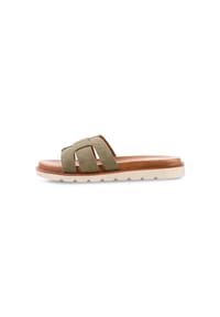camel active - Pantolette mit gepolstertem Lederfußbett - Khaki