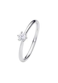 ONE ELEMENT Timeless Diamonds - 0.2 ct Diamant Brillant Ring aus 585 Weißgold - silber