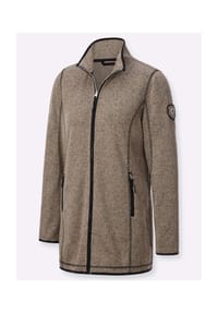 Witt - Strick-Fleecejacke - eucalyptus-schwarz-gemustert