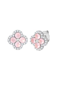 Luluandjane - Ohrstecker Zirkonia rosa weiß - silber