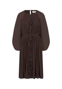 CARTOON - Chiffonkleid mit Rüschen - Dunkelbraun