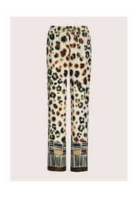 MADELEINE - Kurzgröße: Druckhose mit Animal-Print - perlweiß / schwarz / multicolor