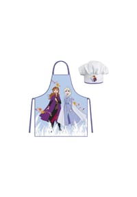 Disney - Disney Frozen Küchenset für Kinder – Schürze und Mütze für kreatives - Weiß 54x47cm