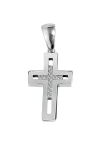 Adelia's Cross Collection - Anhänger – Kreuz Kreuzanhänger aus 925 Silber mit Zirkonia - silber