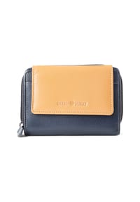 GREEN BURRY Nappa - Nappa Geldbörse RFID Schutz Leder 14 cm - black-tan