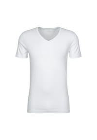 seidensticker - T-Shirt, V-Ausschnitt, uni, für Herren - 1 WEISS