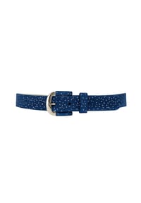 collezione alessandro® - Ledergürtel Glitter Line aus echtem Leder, mit leichter Glitzernote - blau