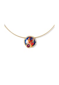HERB SCHMUCK - Anhänger mit Kette 925/- Sterling Silber 1 Rhodolith - gelb