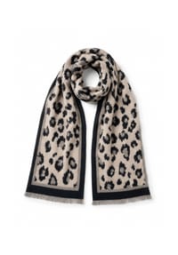 collezione alessandro® - Schal Leona warmer Winterschal in Leooptik - beige