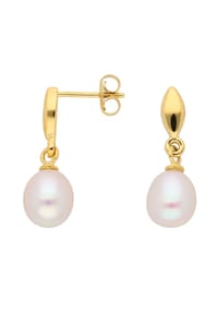 Adelia's - Damen Gold Schmuck 333 Gold Ohrringe  Ohrhänger mit Süßwasser Zuchtperle - gold