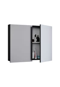 VCM. - Badschrank zeitlos | Maße ca. H. 59 x B. 60 x T. 12 cm | Zwei Drehtüren | Spiegelschrank - Badinos 59 x 60 cm - Honig-Eiche