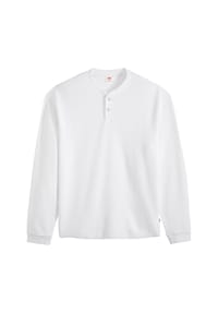 Levi's® - Herren Langarmshirt - LS Relax Button Henley, Knopfleiste, Baumwolle - Schwarz