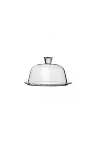 Paşabahçe - Pasabahce Petite Patisserie Servierplatte mit Glasglocke - 26 x 16 cm - Transparent 26 x 16 cm
