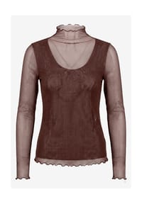 zero - Langarm-Shirt mit Muster - Beige/Brown