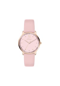 s.Oliver - Uhr - mit weichem strukturierten Band - beige