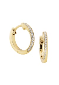 MONCARA - Damen Creolen, 585er Gold, 28 Diamanten zus. ca. 0,12 Karat - Gelbgold