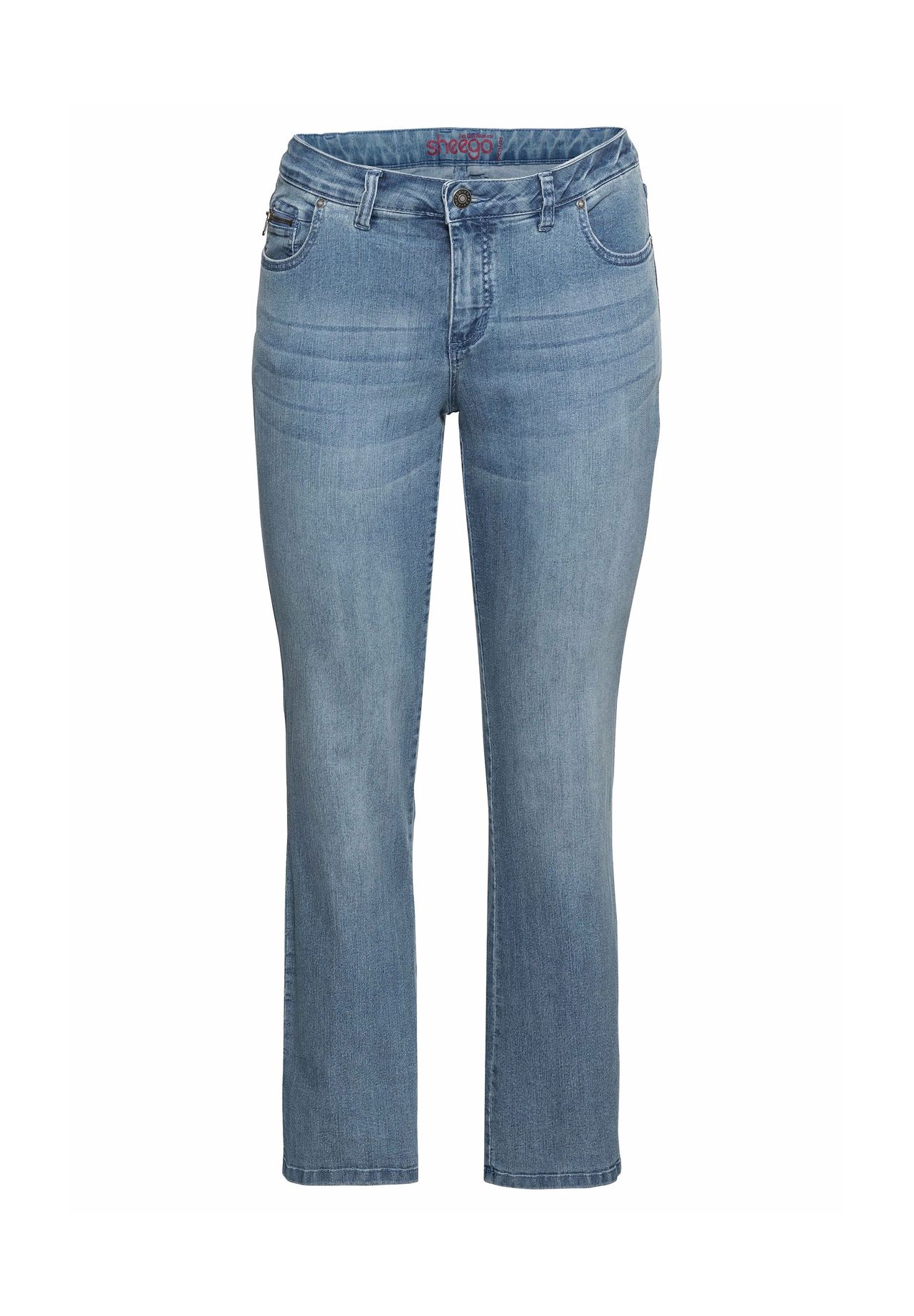 sheego Jeans in 5-Pocket-Form, mit Used-Effekten | GALERIA