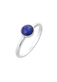 elli. PREMIUM - Ring Lapis Lazuli Edelstein Solitär 925 Silber - Gold