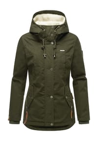 MARIKOO® - Winterjacke Bikoo - Black with black fur