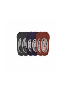 MUNADUNA - 3er-Pack Yoga-Socken mit Kreuzriemen Yoga-Socken,Baumwolle,Anti-Rutsch - Klassik-Grau Mix