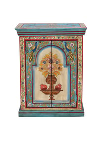 GINER & COLOMER - Beistellmöbel aus Mangoholz, MDF 52 cm, ethnischer Stil – 68 x 52 x 34 - mehrfarbig
